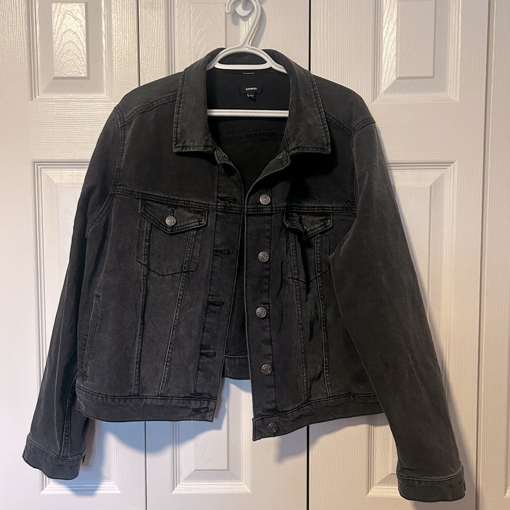 Express Black Denim Jacket - XXL